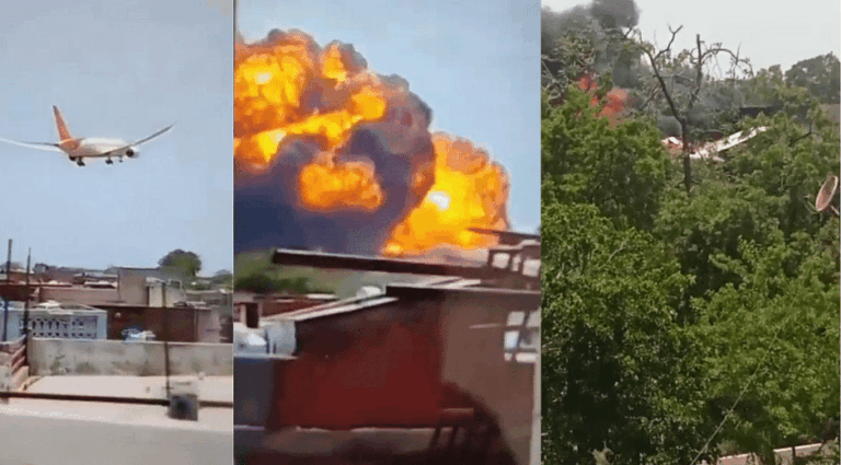 अहमदाबाद एयरपोर्ट से प्लेन के टेक ऑफ करने के तुरंत बाद मेघानीनगर इलाके में यह हादसा हुआ है