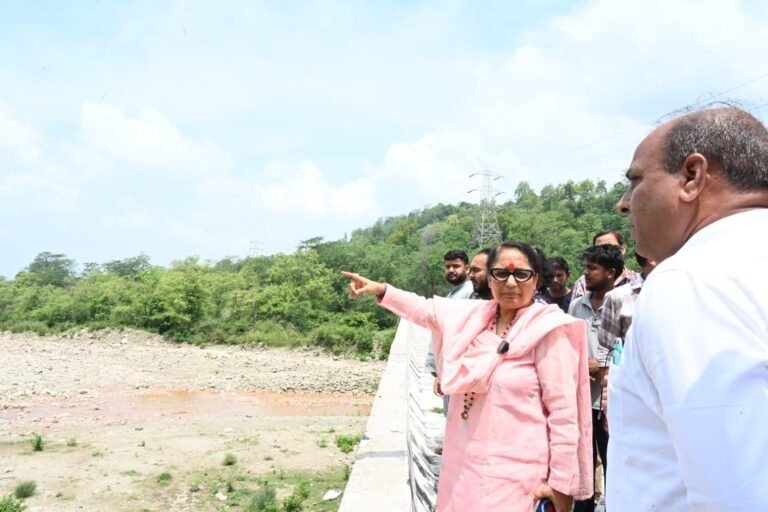 सुखरौ नदी के कटाव प्रभावित क्षेत्र का विधानसभा अध्यक्ष ऋतु खण्डूडी भूषण ने किया निरीक्षण